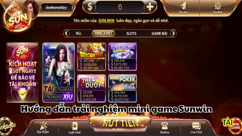 Hướng dẫn trải nghiệm mini game Sunwin Hướng dẫn trải nghiệm mini game Sunwin