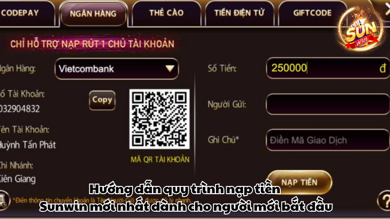 Hướng dẫn quy trình nạp tiền Sunwin mới nhất dành cho người mới bắt đầu Hướng dẫn quy trình nạp tiền Sunwin mới nhất dành cho người mới bắt đầu